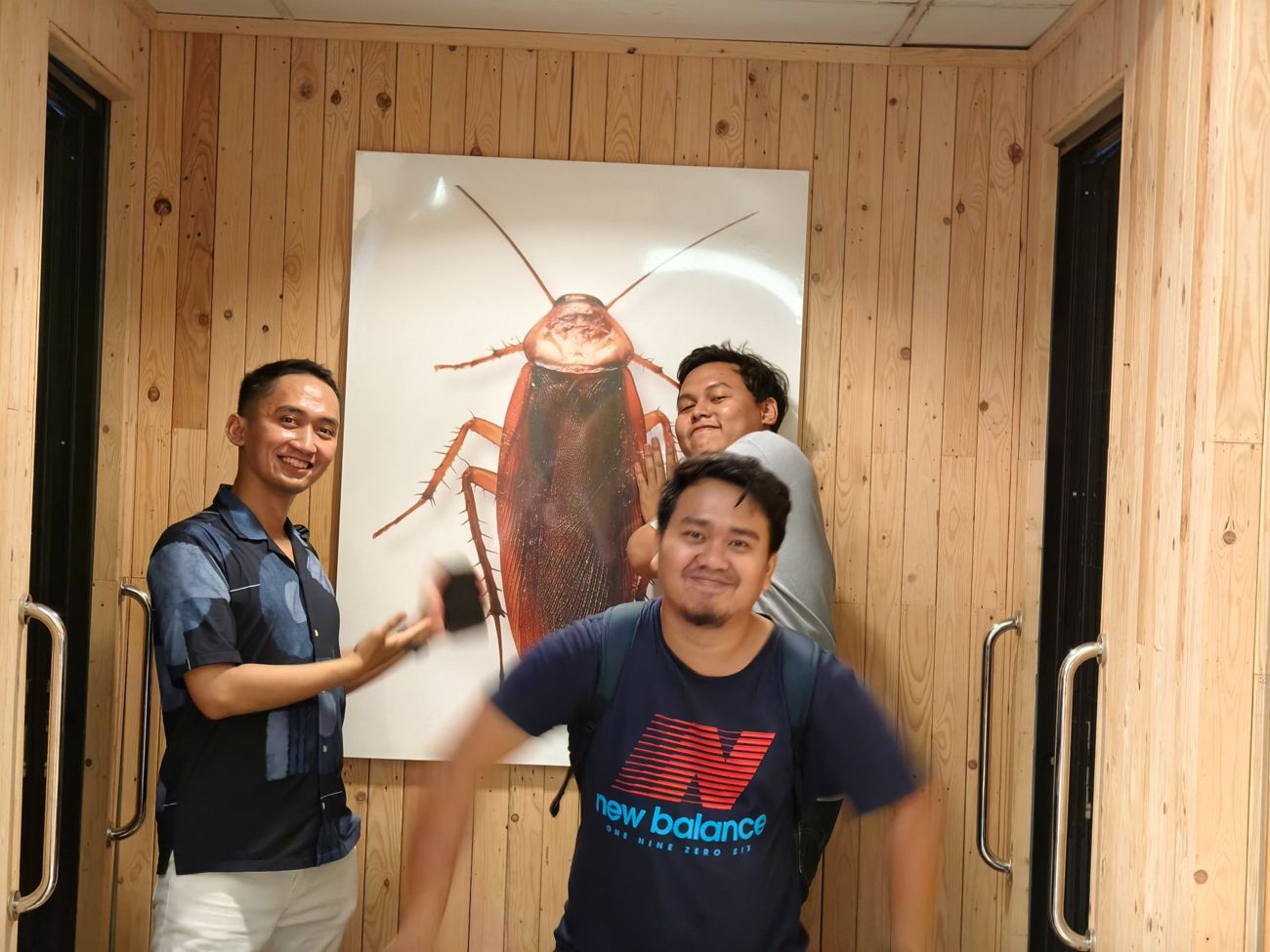 Adryan and two friends joking around