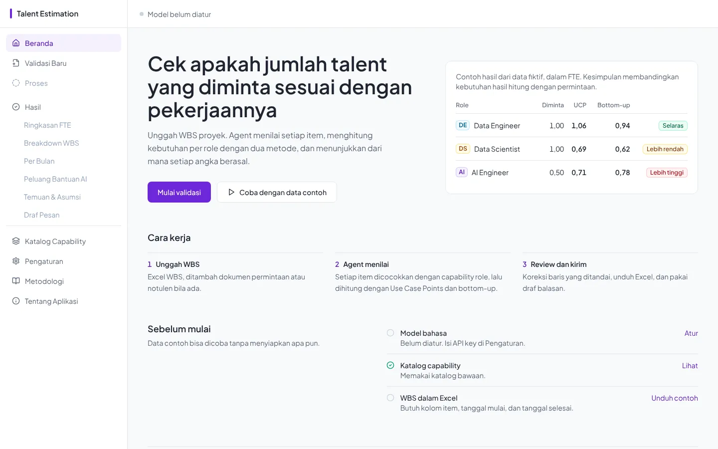 Start here screen