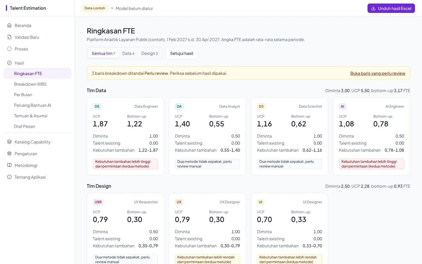 Talent Estimation Agent: preview